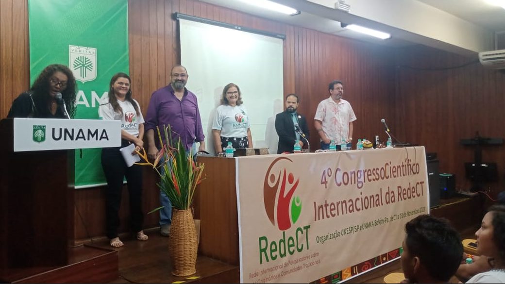 Mesa de abertura do IV Congresso Científico Internacional da RedeCT, na UNAMA, em Belém (2023)